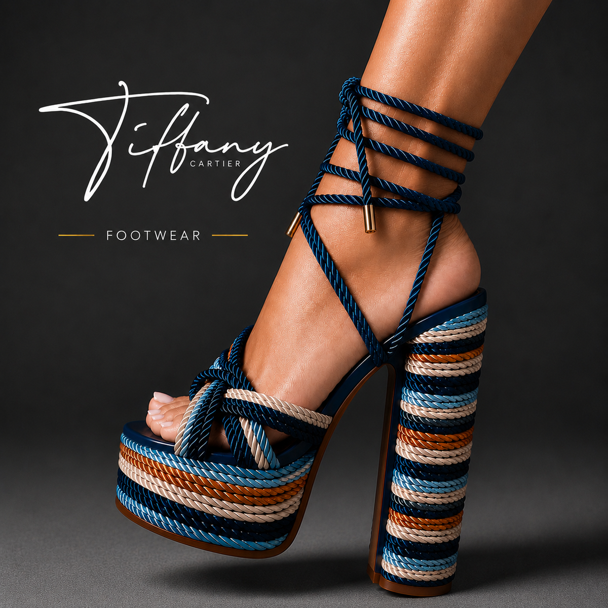 Preorder-Brianna Navy Multi Color Rope II (arrives to us 10/9-10/16