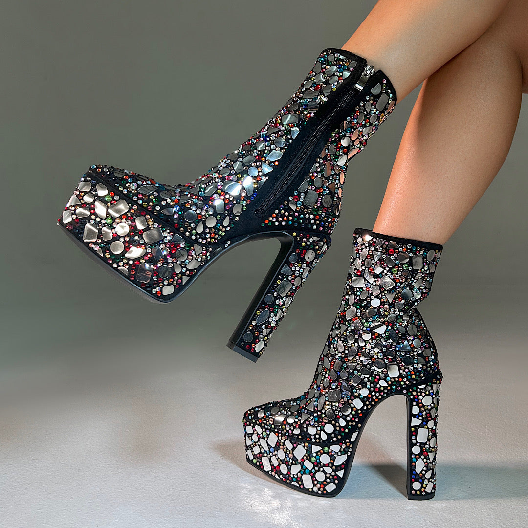 Fancy In Crystal Glass Booties