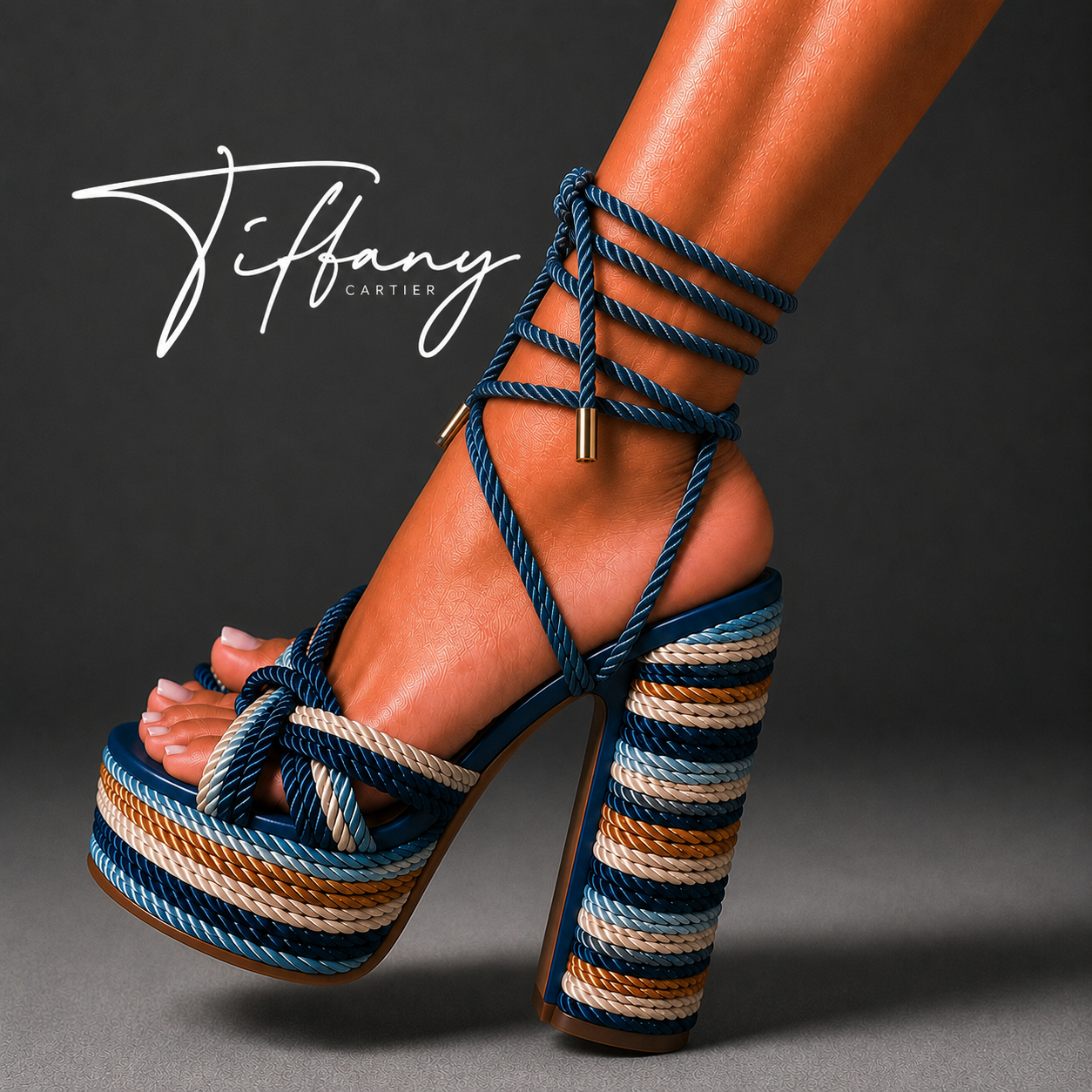 Preorder-Brianna Navy Multi Color Rope II (arrives to us 10/9-10/16