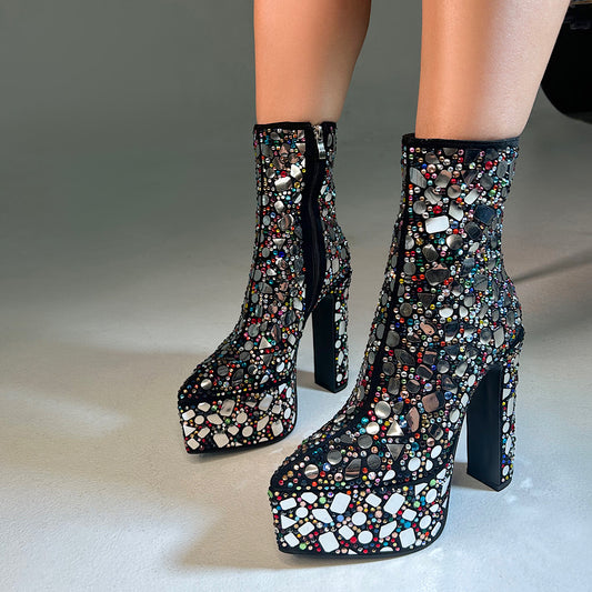 Fancy In Crystal Glass Booties